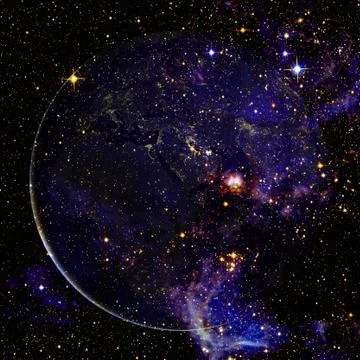 Beautiful view of earth from space. Elements of this image furnished by NASA Stock Photos