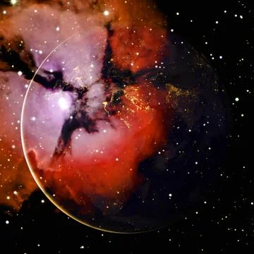 Beautiful view of earth from space. Elements of this image furnished by NASA 写真素材