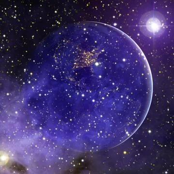 Beautiful view of earth from space. Elements of this image furnished by NASA 스톡 사진