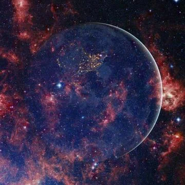 Beautiful view of earth from space. Elements of this image furnished by NASA Stock Photos