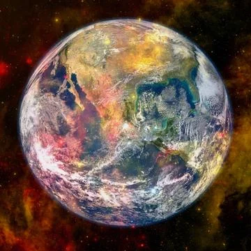 Beautiful view of earth from space. Elements of this image furnished by NASA Stock Photos