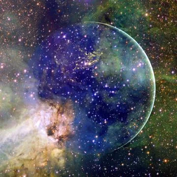 Beautiful view of earth from space. Elements of this image furnished by NASA 写真素材