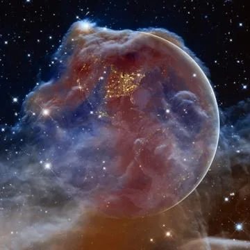 Beautiful view of earth from space. Elements of this image furnished by NASA 스톡 사진