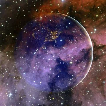 Beautiful view of earth from space. Elements of this image furnished by NASA 写真素材