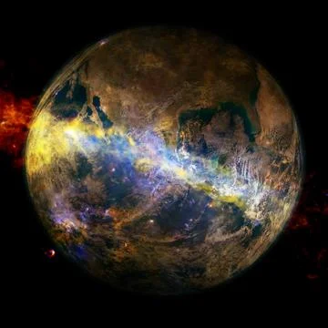 Beautiful view of earth from space. Elements of this image furnished by NASA Stockfoto's