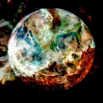 Beautiful view of earth from space. Elements of this image furnished by NASA 写真素材