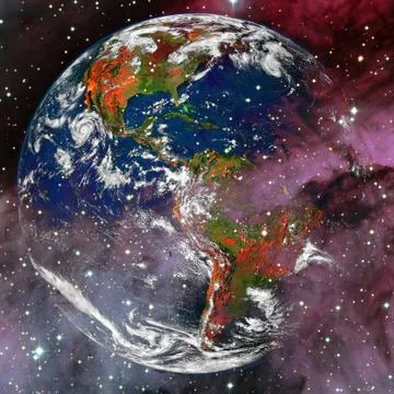 Beautiful view of earth from space. Elements of this image furnished by NASA Stock Photos