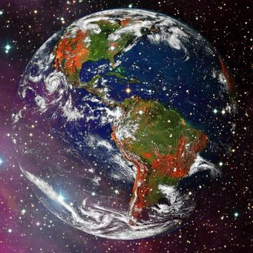 Beautiful view of earth from space. Elements of this image furnished by NASA Stockfoto's