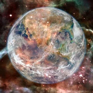 Beautiful view of earth from space. Elements of this image furnished by NASA Stock Photos