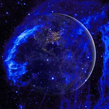 Beautiful view of earth from space. Elements of this image furnished by NASA Stock Photos