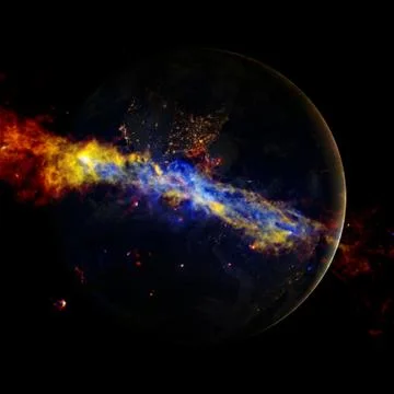 Beautiful view of earth from space. Elements of this image furnished by NASA 写真素材