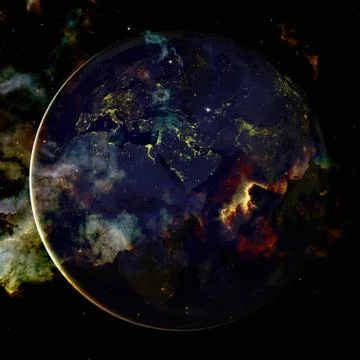 Beautiful view of earth from space. Elements of this image furnished by NASA Foto stock