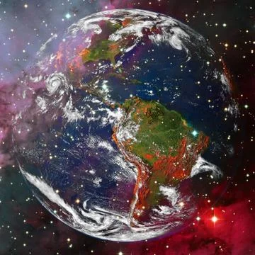 Beautiful view of earth from space. Elements of this image furnished by NASA 写真素材