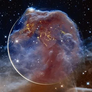 Beautiful view of earth from space. Elements of this image furnished by NASA Stock Photos