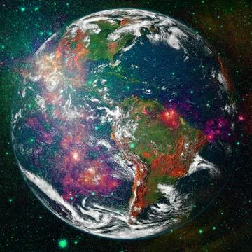 Beautiful view of earth from space. Elements of this image furnished by NASA 写真素材