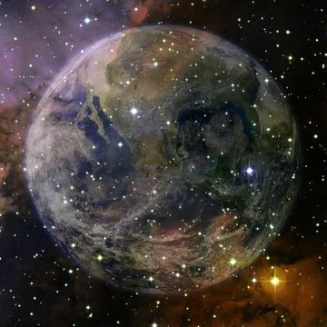 Beautiful view of earth from space. Elements of this image furnished by NASA 写真素材