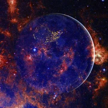 Beautiful view of earth from space. Elements of this image furnished by NASA 写真素材