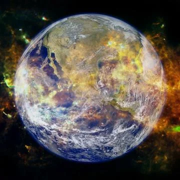 Beautiful view of earth from space. Elements of this image furnished by NASA Foto stock