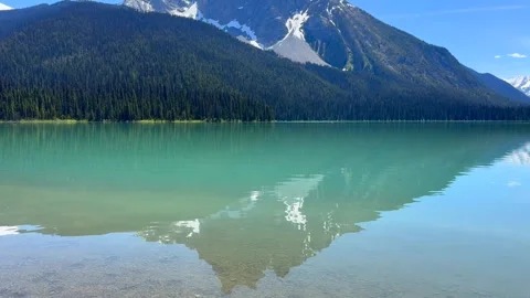 Beautiful view on the Emerald lake. Canada, Yoho National Park, Rocky Mountains. Stock Footage 341469614