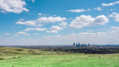 Beautiful view of endless green hill on a beautiful clear blue sky spring day. Stock Footage 196191367