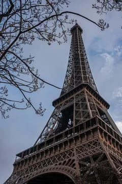 Beautiful view of the famous Eiffel Tower in Paris, France during magical sunset Foto stock