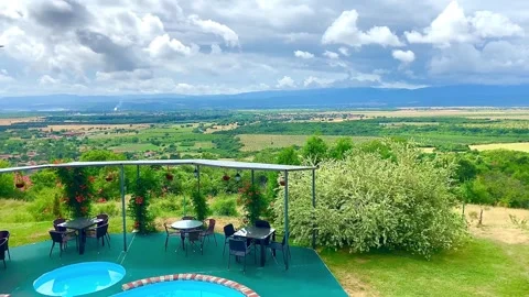 Beautiful view of fields and mountains in Bulgaria. Stock Footage 280299696