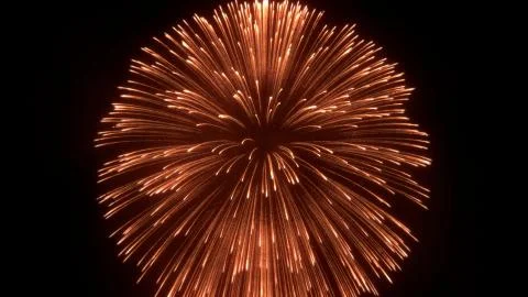Beautiful view of fireworks explosion in sky with illuminating light, 3d rend Stock Illustration