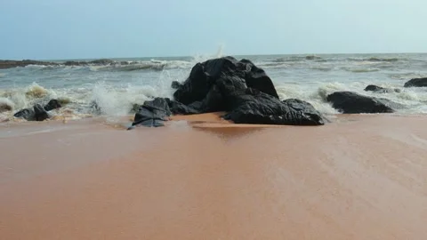 A beautiful view flowing through the sand, kerala, India Stock Footage 160847478