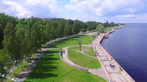 A beautiful view of the forest and a small lake in Karelia Stock Footage 151912620