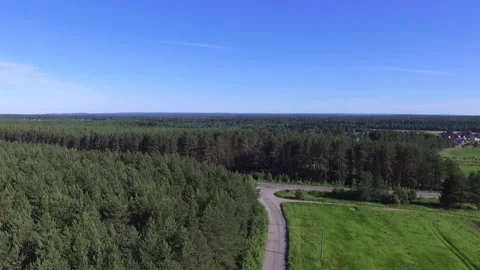 A beautiful view of the forest and a small lake in Karelia Stock Footage 151912776