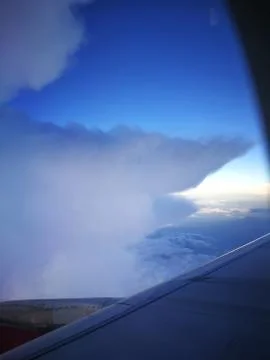 A beautiful view form plan window Stock Photos