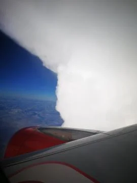 A beautiful view form plan window Stock Photos