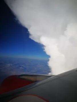 A beautiful view form plan window Stock Photos