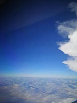 A beautiful view form plan window Stock Photos