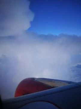 A beautiful view form plan window Stock Photos