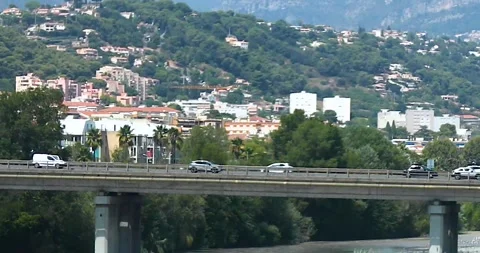A beautiful view of the French landscape from the train window Stock Footage 346489179