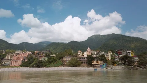 Beautiful view of Ganga river in Rishikesh. Stock Footage 117731419