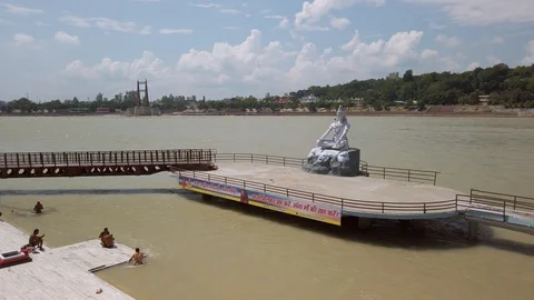 Beautiful view of Ganga river in Rishikesh. Stock Footage 117837526