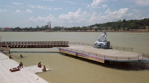Beautiful view of Ganga river in Rishikesh. Stock Footage 117837659