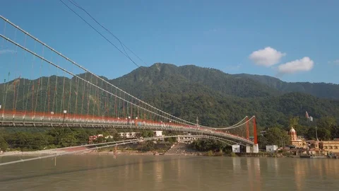 Beautiful view of Ganga river in Rishikesh. Stock Footage 117910628