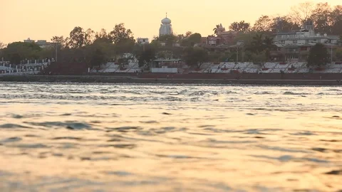Beautiful view of Ganga river in Rishikesh, India. Stock Footage 124661367