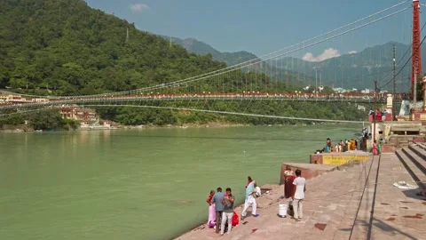 Beautiful view of Ganga river in Rishikesh. Stock Footage 148558057