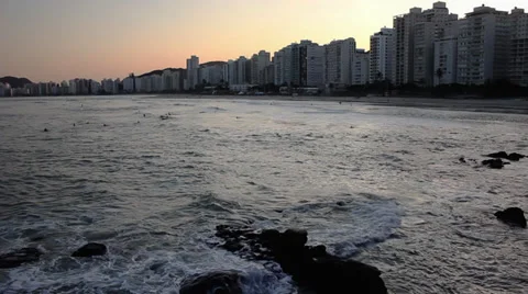Beautiful view of Guaruja Beach Stock-Footage 28897791
