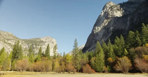 Beautiful view of Half Dome at Yosemite National Park in California. Stock Footage 81623840