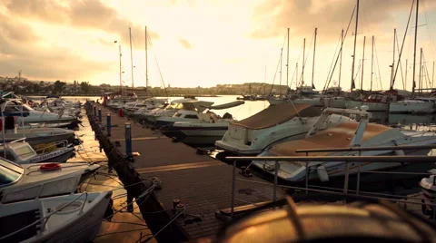 Beautiful View at Harbour with Yachts Video stock 59913675