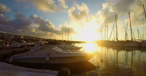 Beautiful view at harbour with Yachts Видео 61867402