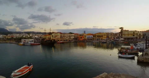 Beautiful view at harbour with Yachts Stock Footage 61871968