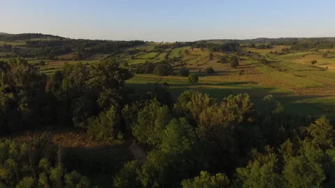 Beautiful view from a height of the landscape in summer Stock-Footage 138075114
