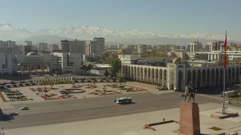 Beautiful view from the height of the Manas monument in the center of Bishkek Stock-Footage 260030929