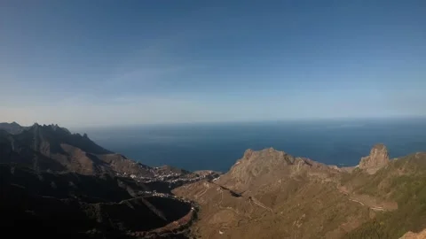 Beautiful view from the height of the mountains and the sea Stock Footage 196136131